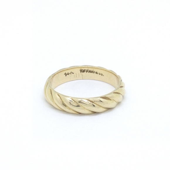 Tiffany & Co 14K Gold Band Ring Twist Rope - Picture 3 of 8